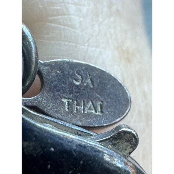 Natural Rhodonite & Aventurine 925 Sterling Silver Beaded Bracelet - Picture 8 of 8